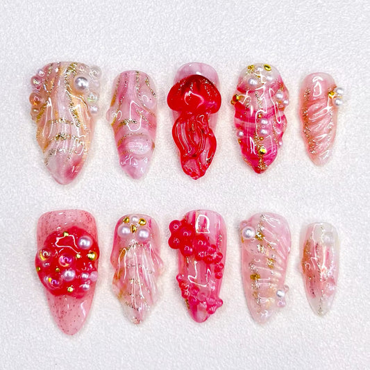 Ongles à coller Pink Pearl Paradise