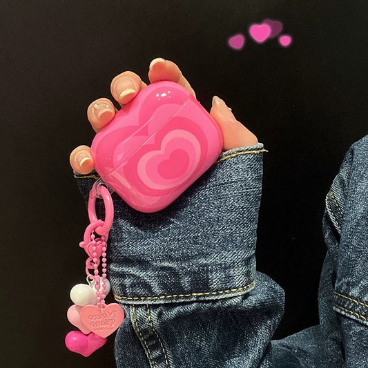 Estuche para AirPods con forma de corazón rosa