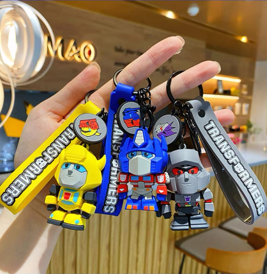 Transformers Keychain – Cute Robot Character Keyring with Wrist Strap