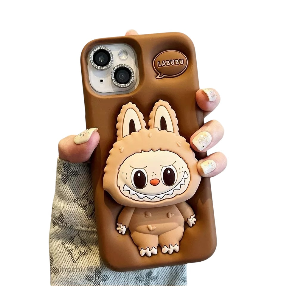 Funda para teléfono con soporte de Labubu Kawaii