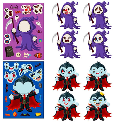 Halloween Characters Diy Puzzle Stickers - 24 Sheets