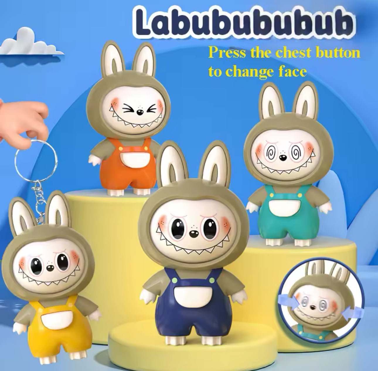 Adorable Labubu Keychain - Playful Vinyl Bag Charm for Collectors