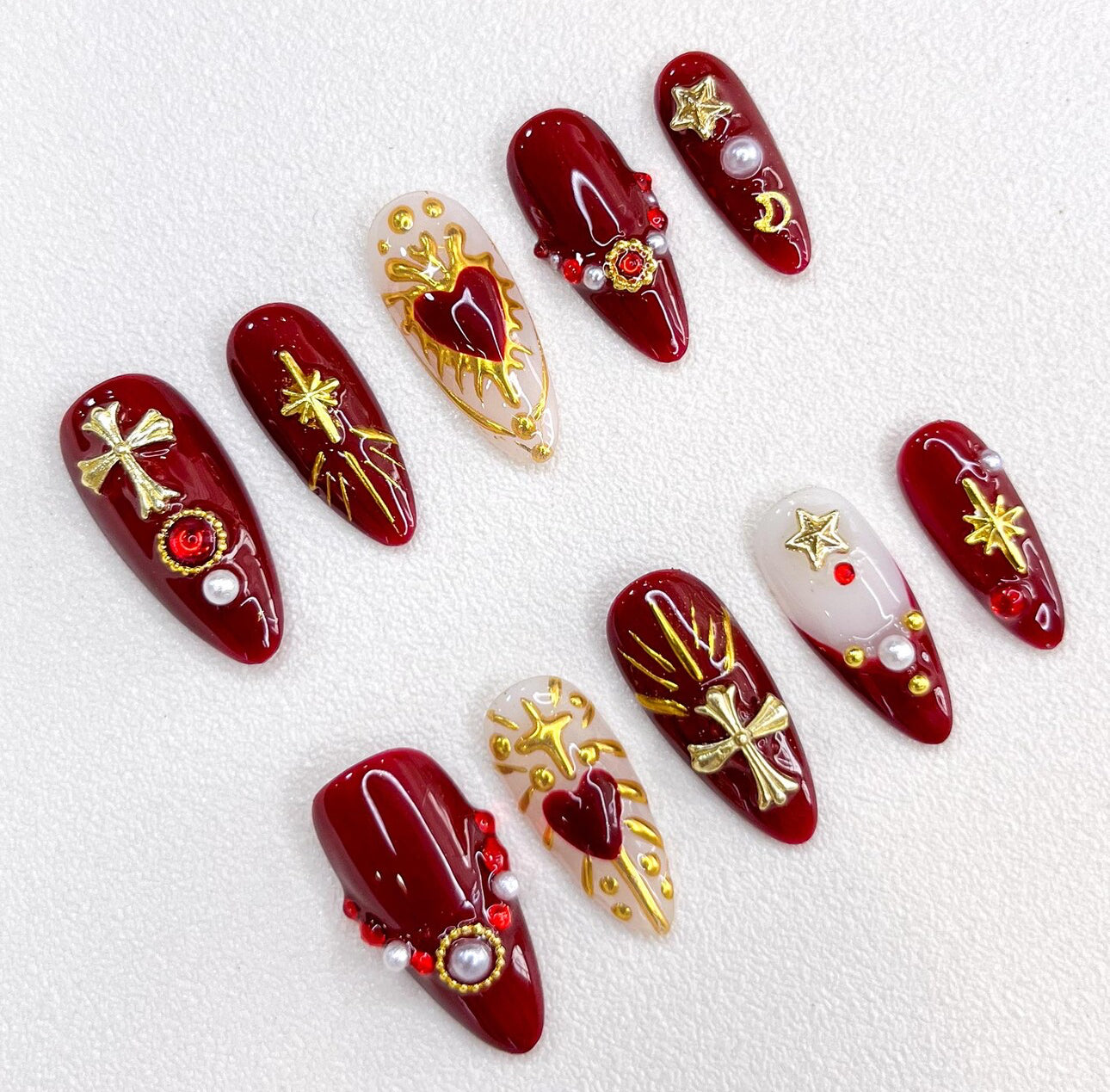 Glamorous Red Press-on Nails