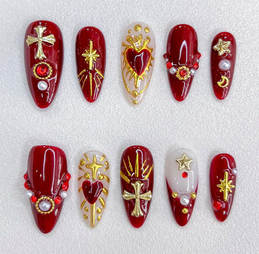 Glamorous Red Press-on Nails