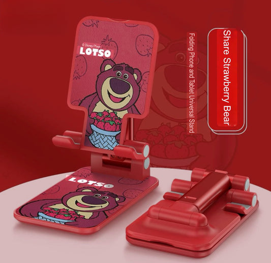 Foldable Strawberry Bear Phone Holder