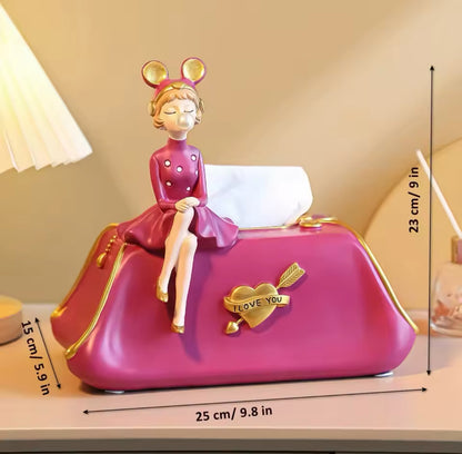 Elegant Bubble Girl Decorative Tissue Box