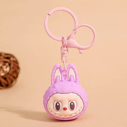 Mini Labubu Keychain - 3D Cartoon Doll for Bags, Cars & Gifts