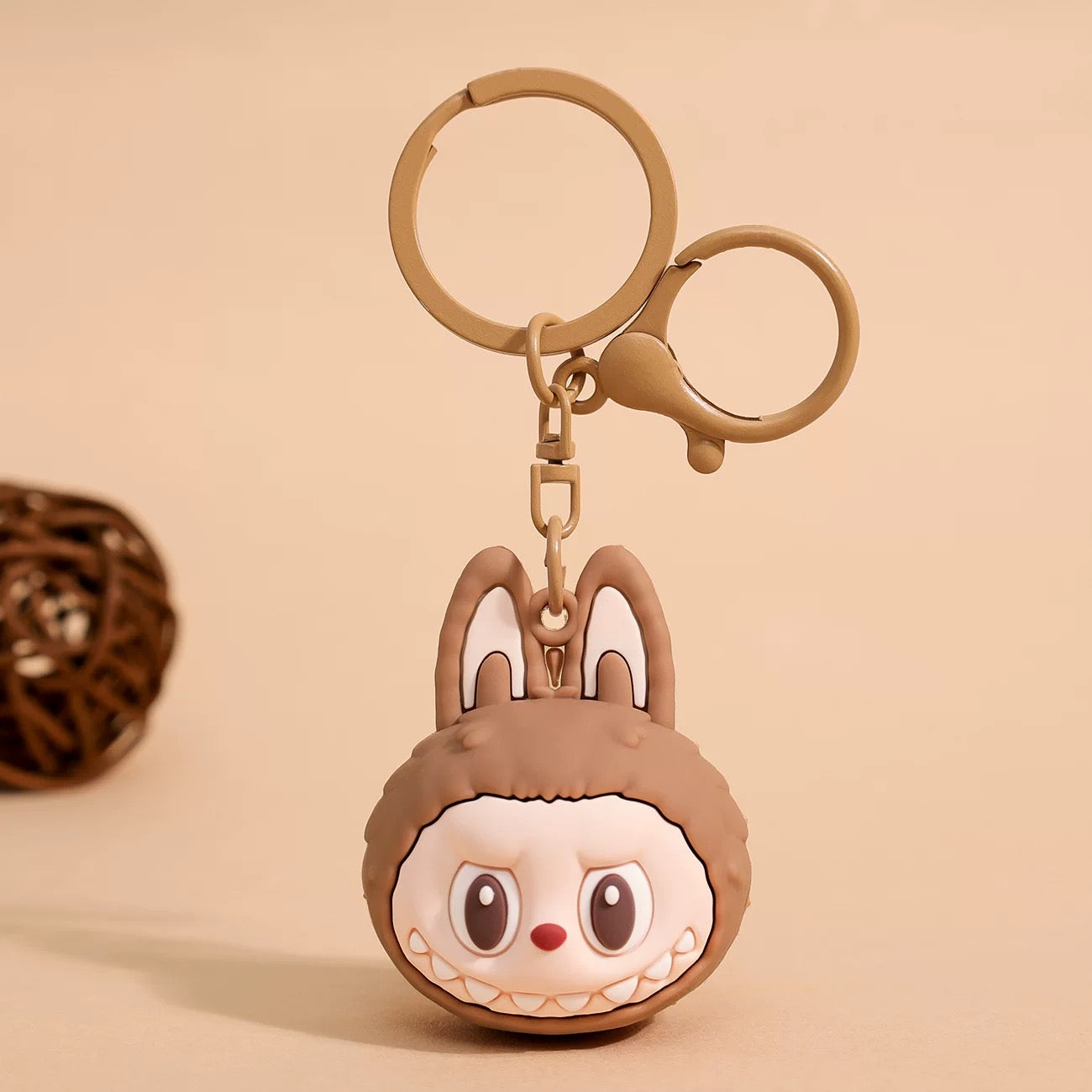 Mini Labubu Keychain - 3D Cartoon Doll for Bags, Cars & Gifts