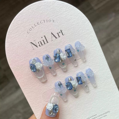 Glacial Blue Dream Press-on Nails