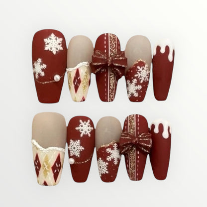 Snowy Christmas Press-on Nails