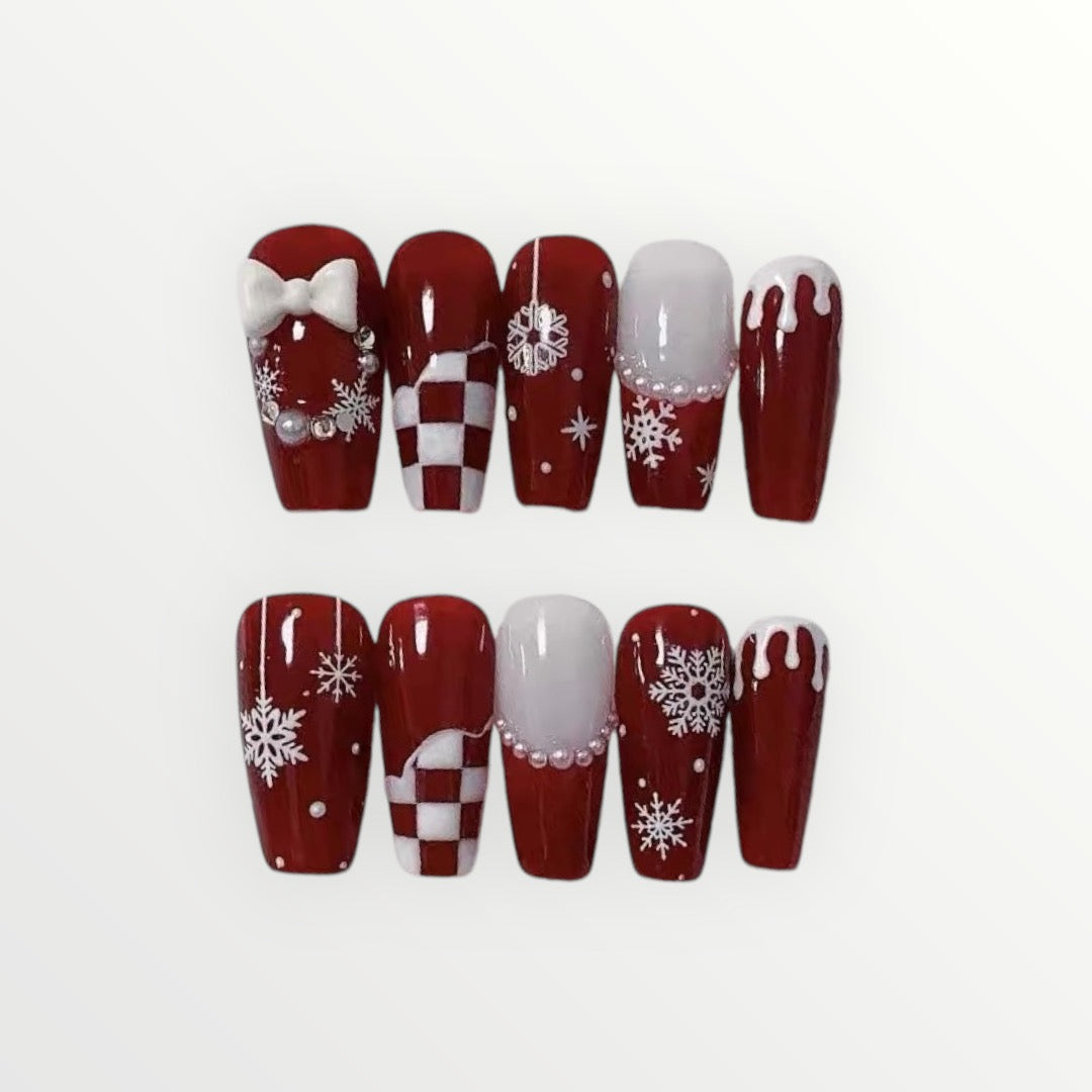 Twinkling Snowflakes Press-on Nails