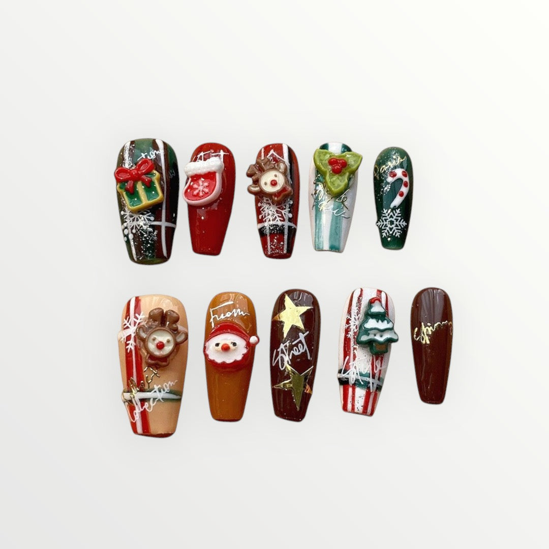 Merry Christmas Press On Nails