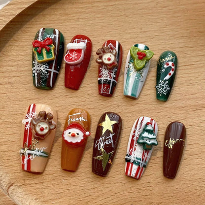 Ongles à coller Joyeux Noël