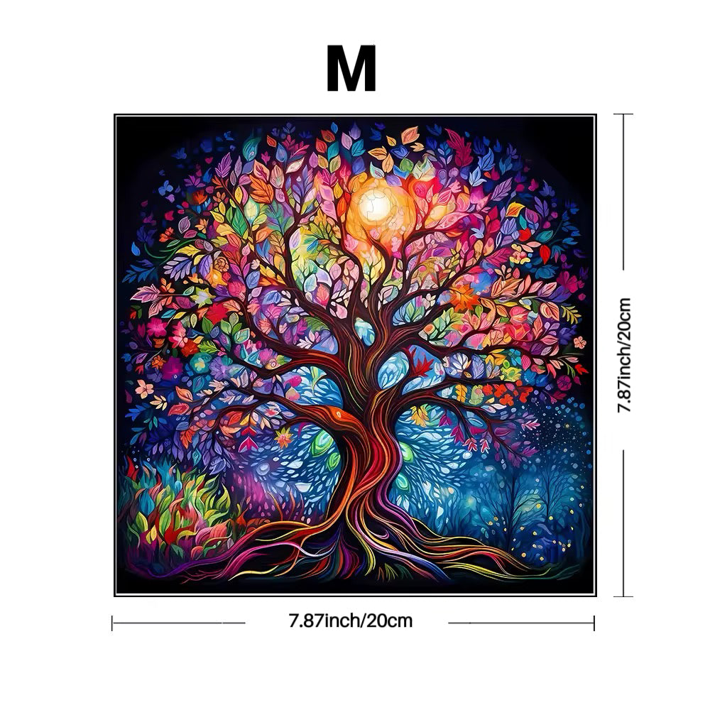 Colorful Tree of Life Wooden Puzzle - Challenging Jigsaw Gift for Puzzle Lovers