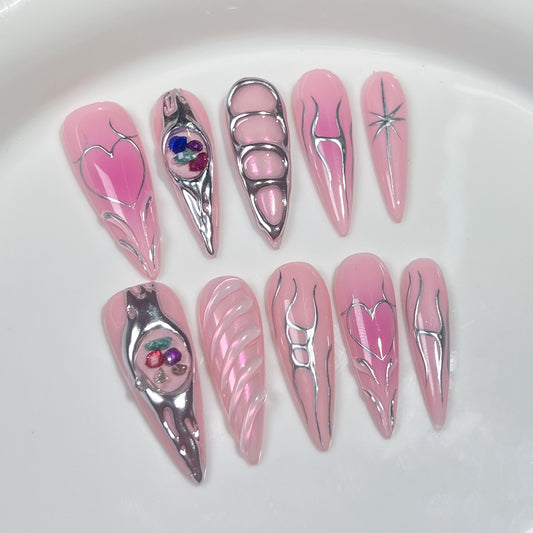 Sweetheart Glam Press-on Nails