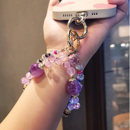 Radiant Amethyst Gemstone Phone Lanyard