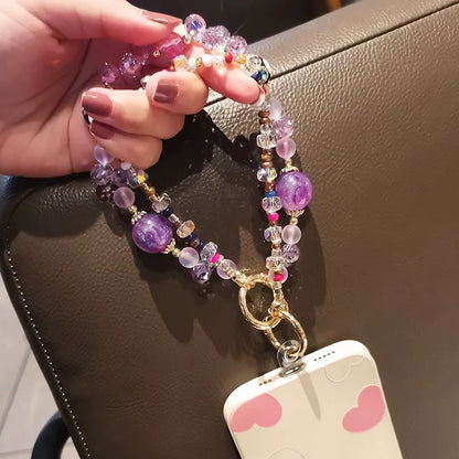 Radiant Amethyst Gemstone Phone Lanyard