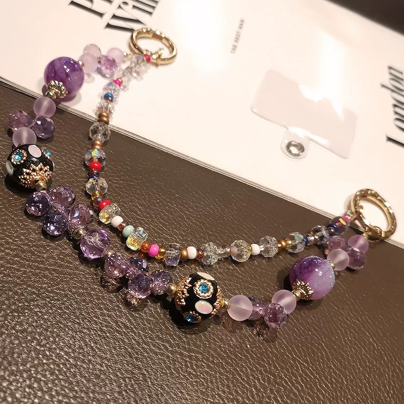 Radiant Amethyst Gemstone Phone Lanyard