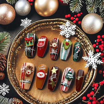 Ongles à coller Joyeux Noël