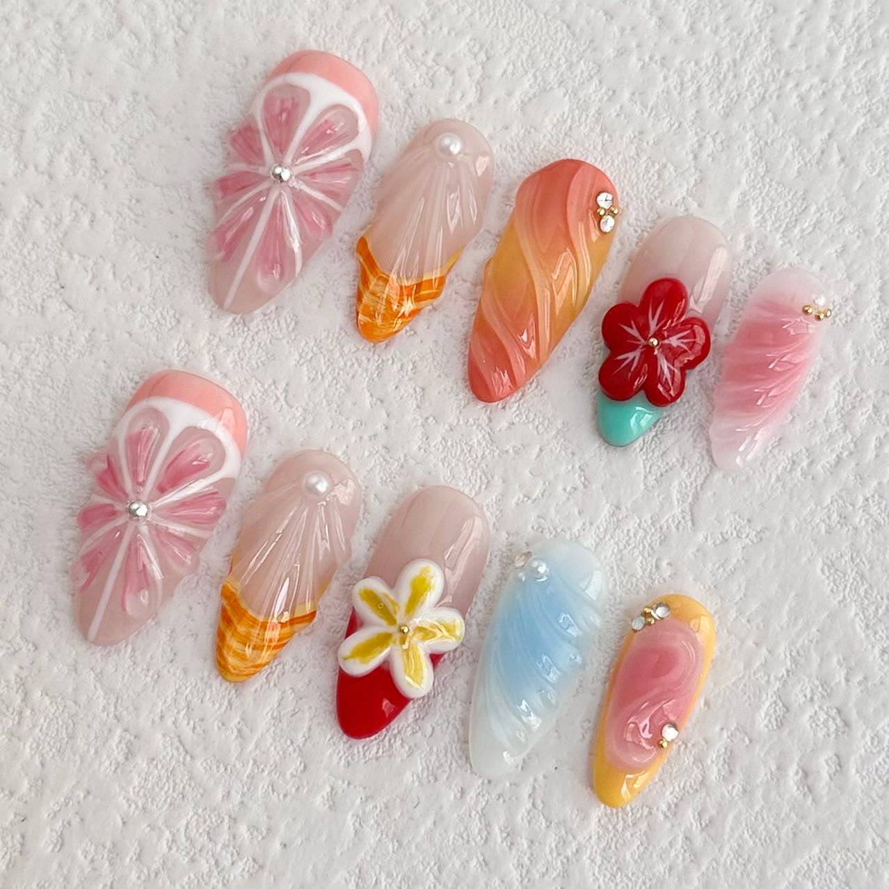 Ongles à coller Citrus Dream