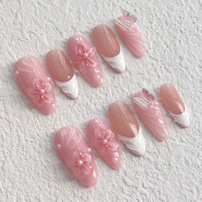 Floral Butterfly Kisses Press-on Nails