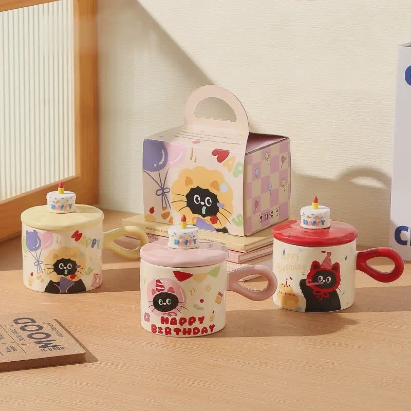 Happy Birthday Lovely Cat Ceramic Mug