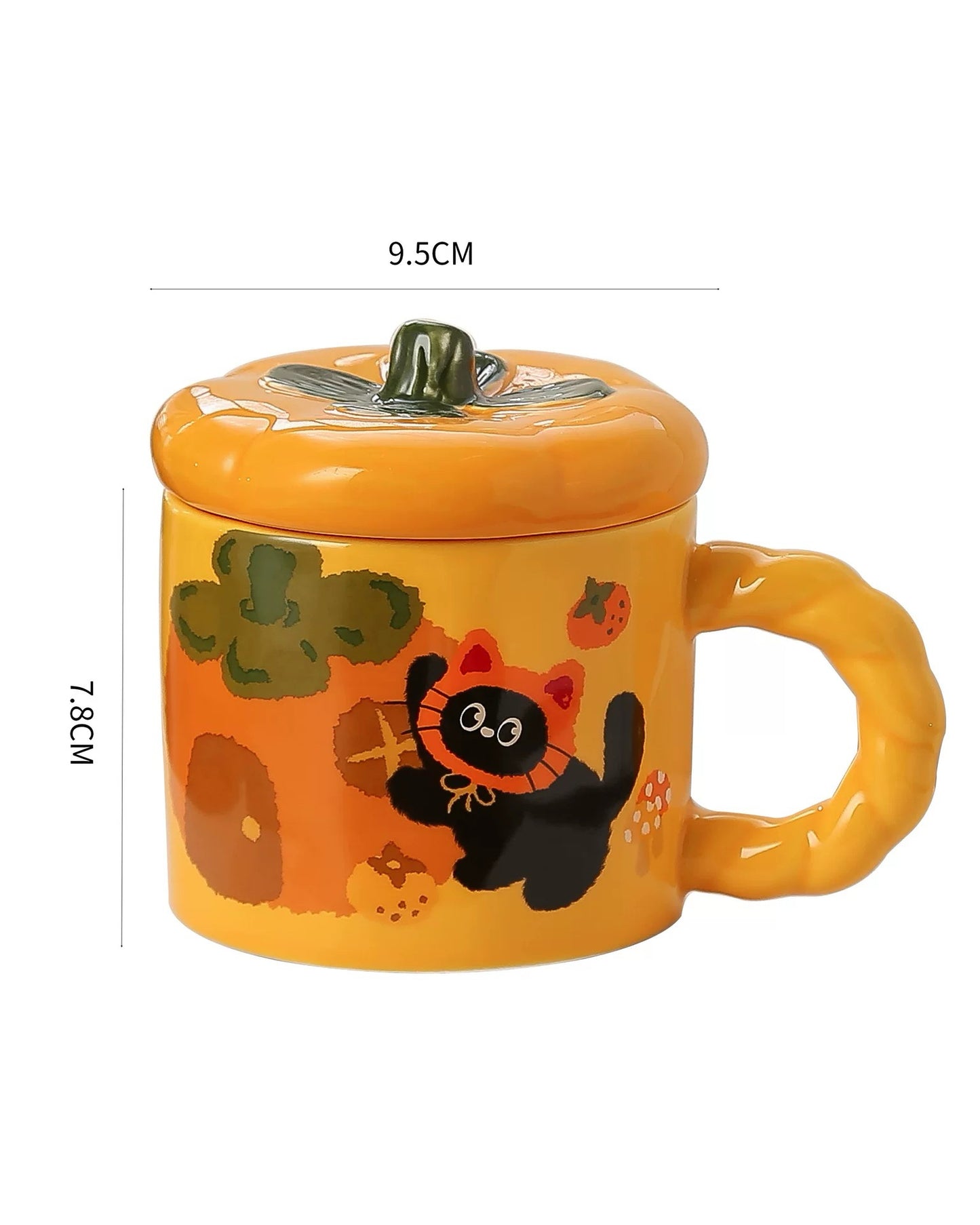 Cozy Cat Pumpkin Ceramic Mug