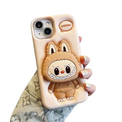 Funda para teléfono con soporte de Labubu Kawaii