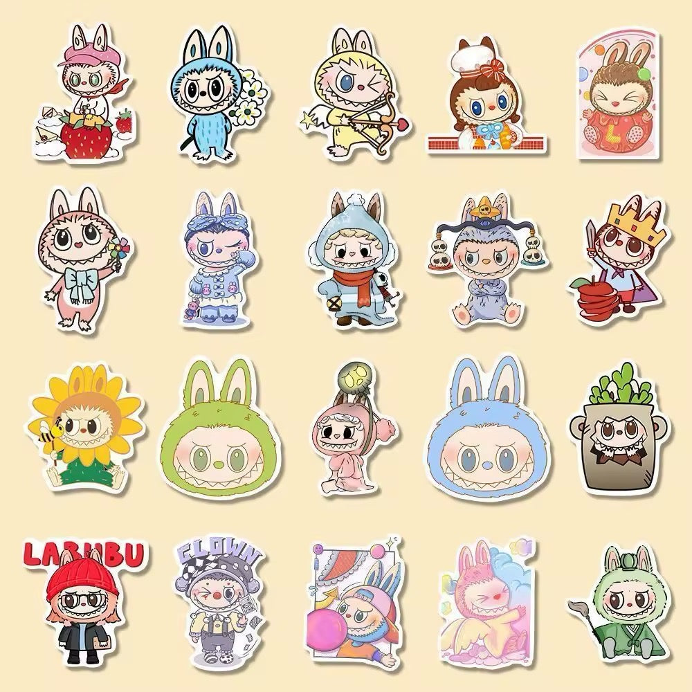 Cute Cartoon Labubu Stickers - 80 Pcs