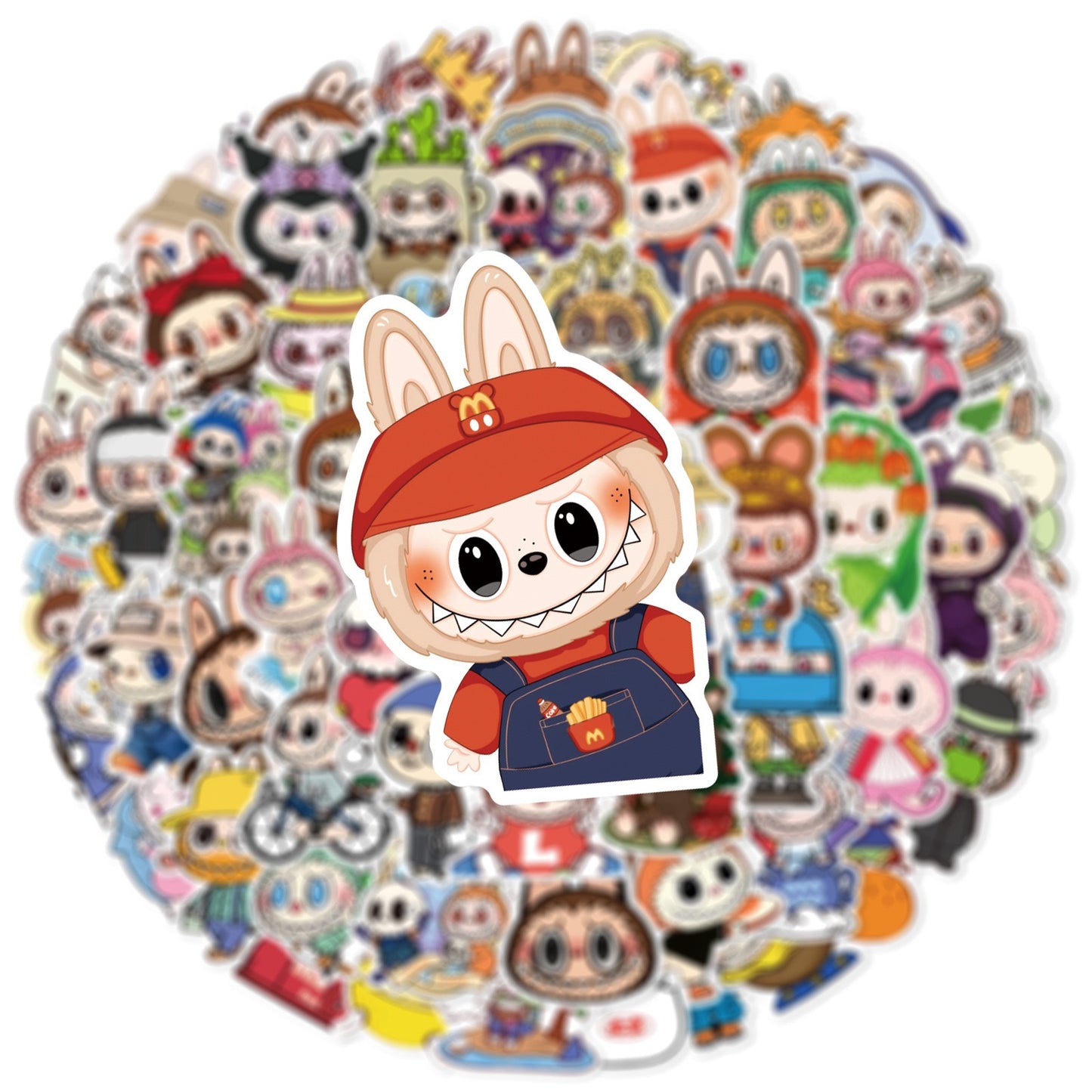 Cute Cartoon Labubu Stickers - 50 Pcs