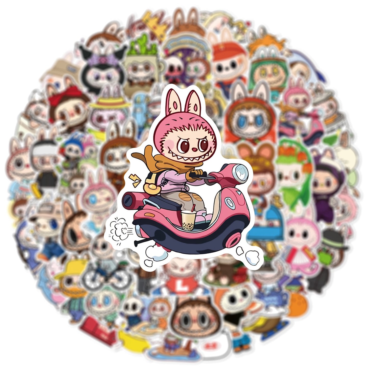 Cute Cartoon Labubu Stickers - 50 Pcs