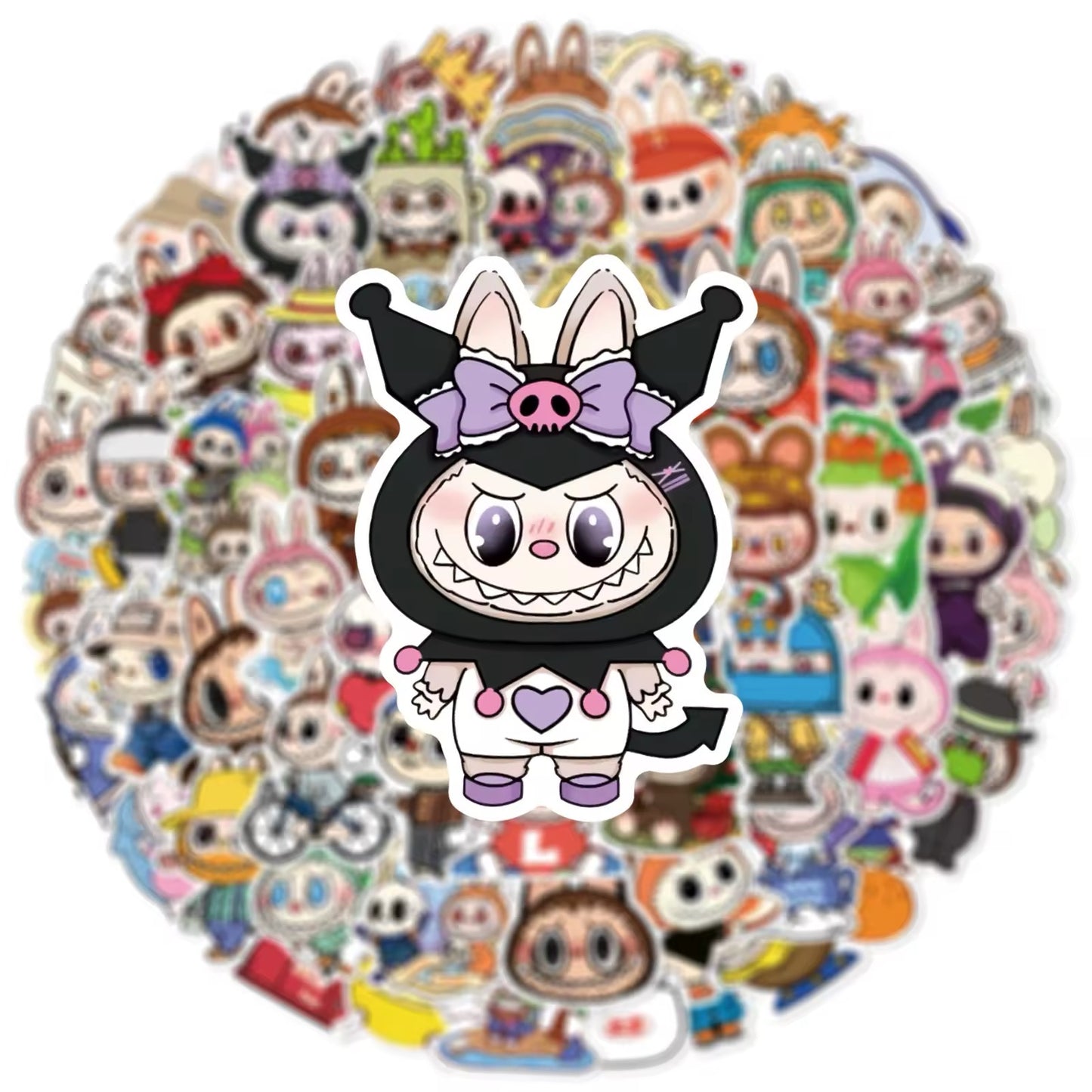 Cute Cartoon Labubu Stickers - 50 Pcs