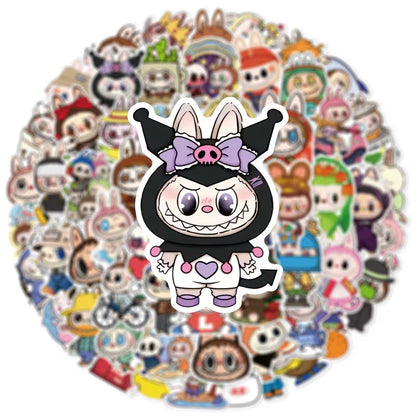 Cute Cartoon Labubu Stickers - 50 Pcs