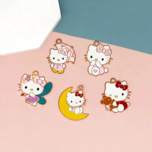 Dreamy Kitty Alloy Charms for Jewelry Making