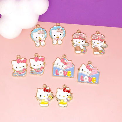 Adorable Kitty Alloy Charms for Jewelry Making