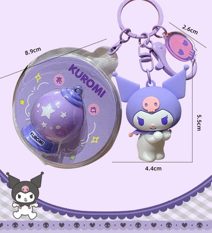 Llavero de Sanrio con el planeta brillante: bonito colgante y dije para bolso con dibujos animados