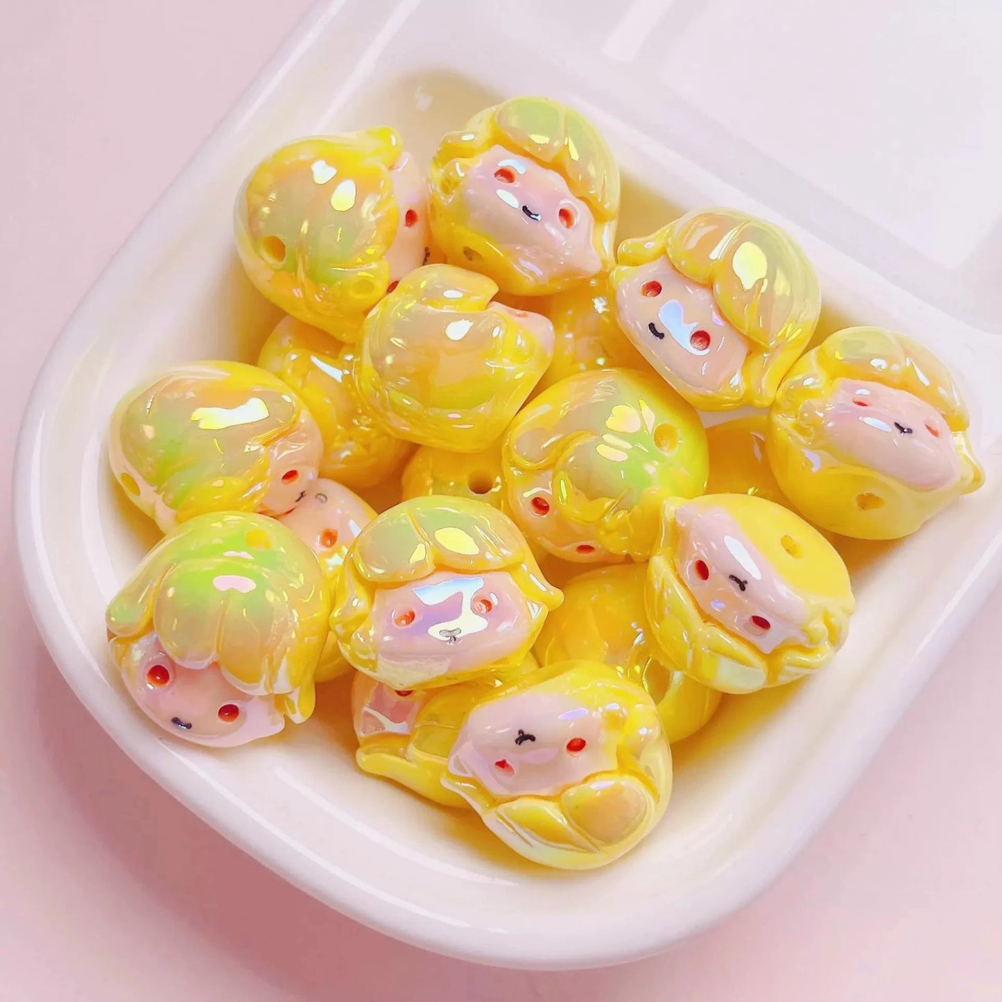 Pearlescent Fairy Tale Beads - Cute Resin Charms for DIY Jewelry & Crafts