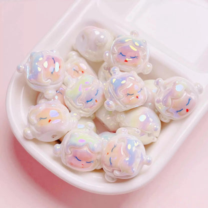 Pearlescent Fairy Tale Beads - Cute Resin Charms for DIY Jewelry & Crafts