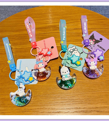 Sanrio Starry Moon Keychain - Cute Cinnamoroll, Pochacco, Kuromi & My Melody Designs for Bags and Keys