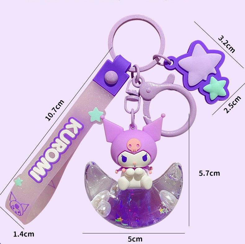 Sanrio Starry Moon Keychain - Cute Cinnamoroll, Pochacco, Kuromi & My Melody Designs for Bags and Keys