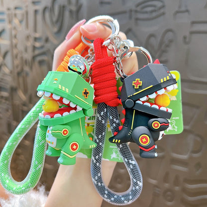 Cute Dinosaur Robot Keychain – Colorful & Fun Keyring Accessory