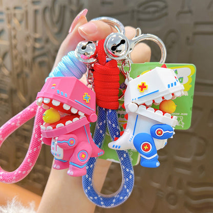 Cute Dinosaur Robot Keychain – Colorful & Fun Keyring Accessory