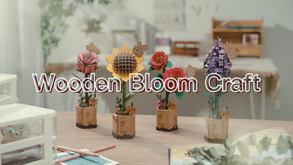 3D Wooden Flower Bouquet Puzzle – DIY Home Decor Gift